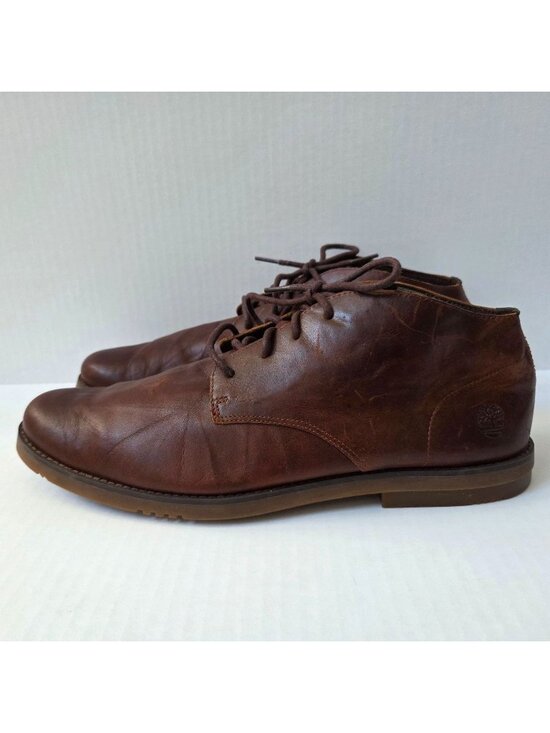 Timberland Chukka Boots Mens 11.5 Brown Leather Yorkdale Lace Up Ortholite A22GK main image 9